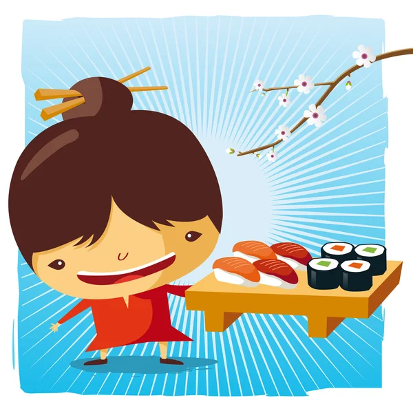 寿司的时间 — 图库矢量图片