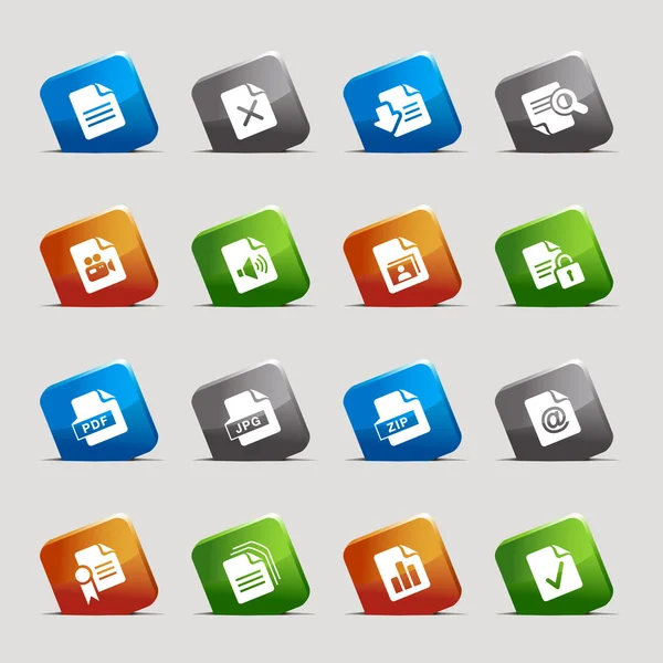 Quadrate schneiden - Icons im Dateiformat — Stockvektor