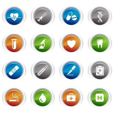 Glossy buttons - medical icons 01 clipart