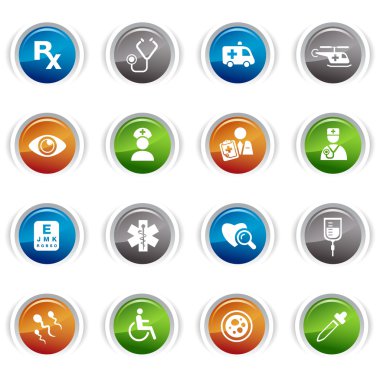 Glossy buttons - medical icons 02 clipart