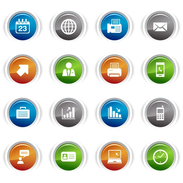 Glossy buttons - Office and Business icons — Stock Vector