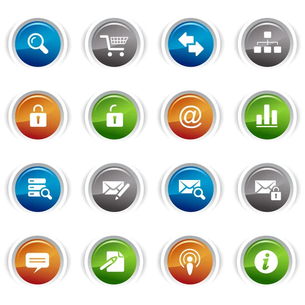 Botones brillantes - iconos web 01 — Vector de stock