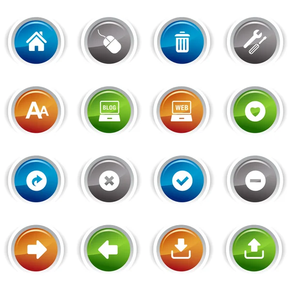 Botones brillantes - iconos web 02 — Vector de stock