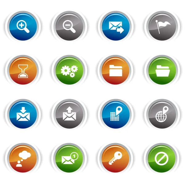Glossy Buttons - Classic web icons — Stock Vector