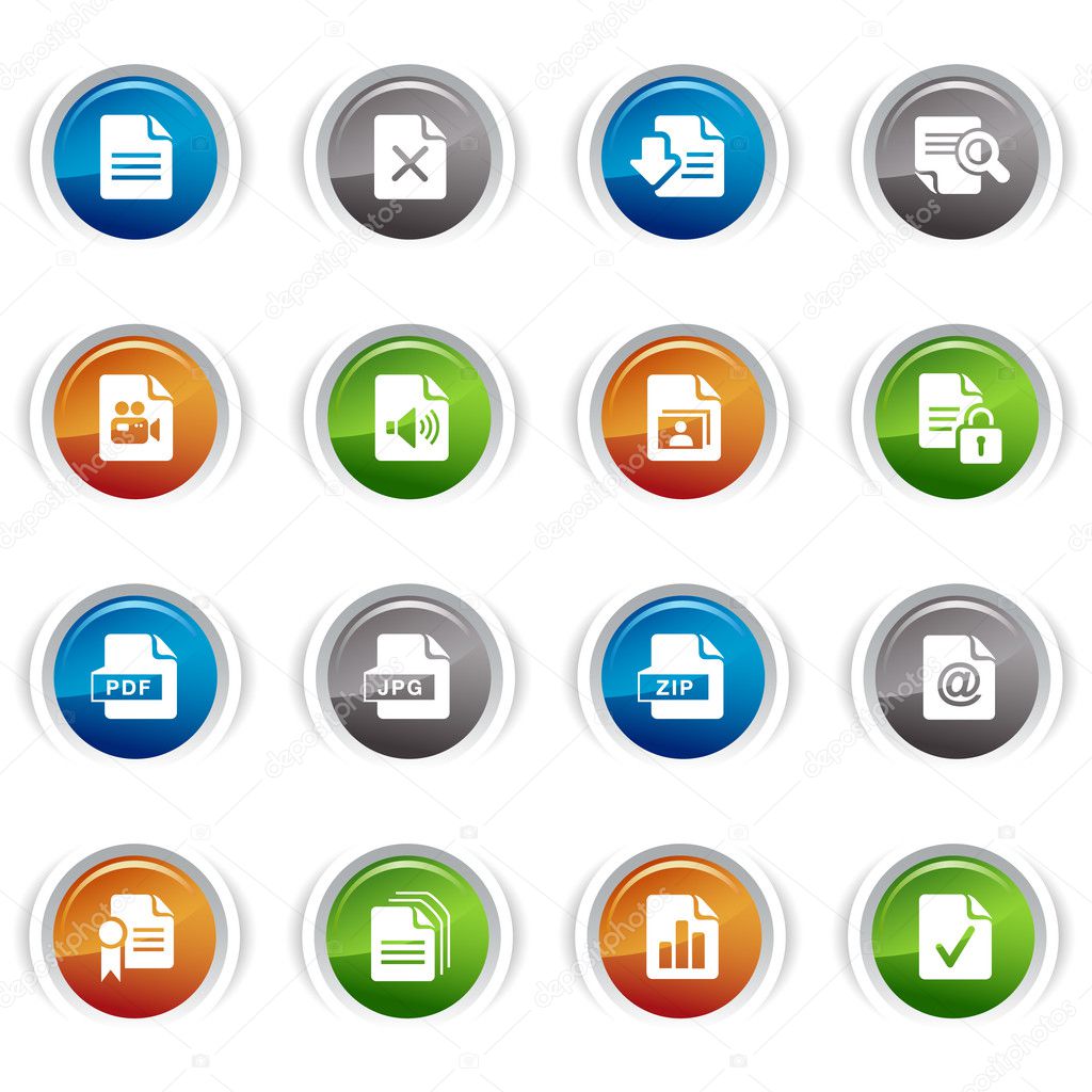 Glossy Buttons - File format icons 01