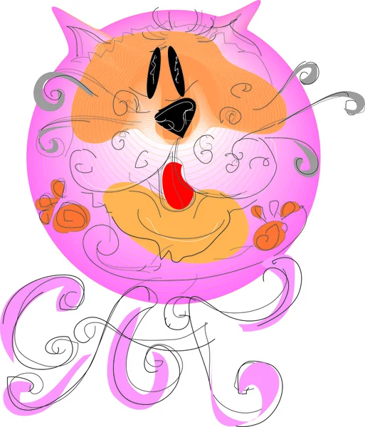 Розовая кошка — стоковое фото