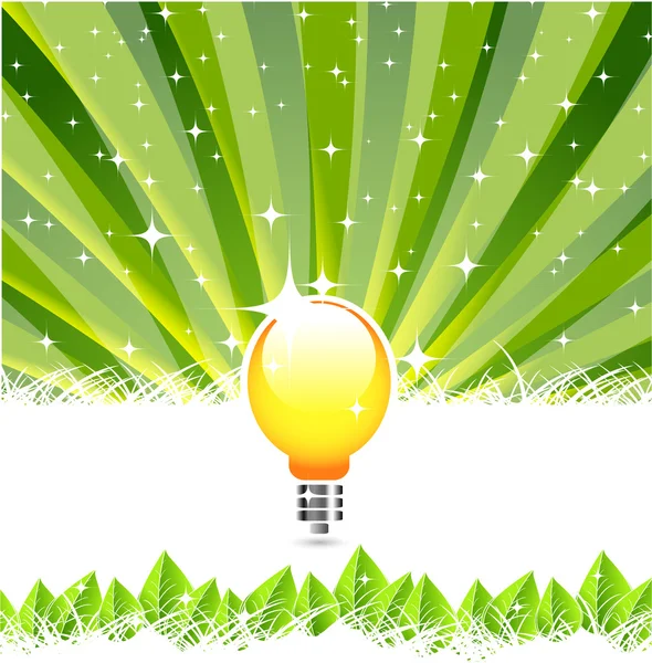 Abstract background with light bulb instead of sun — Stock Vector