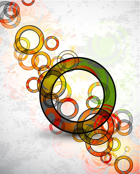 Des cercles grungy abstraits. Fond vectoriel — Image vectorielle