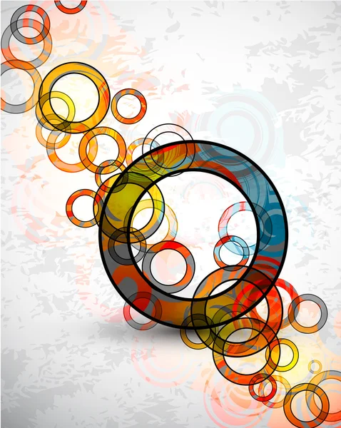 Abstract grungy circles. Vector background — Stock Vector