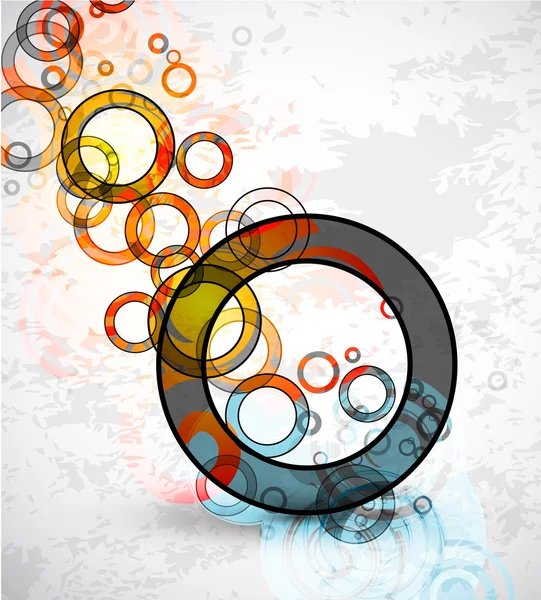 Des cercles grungy abstraits. Fond vectoriel — Image vectorielle