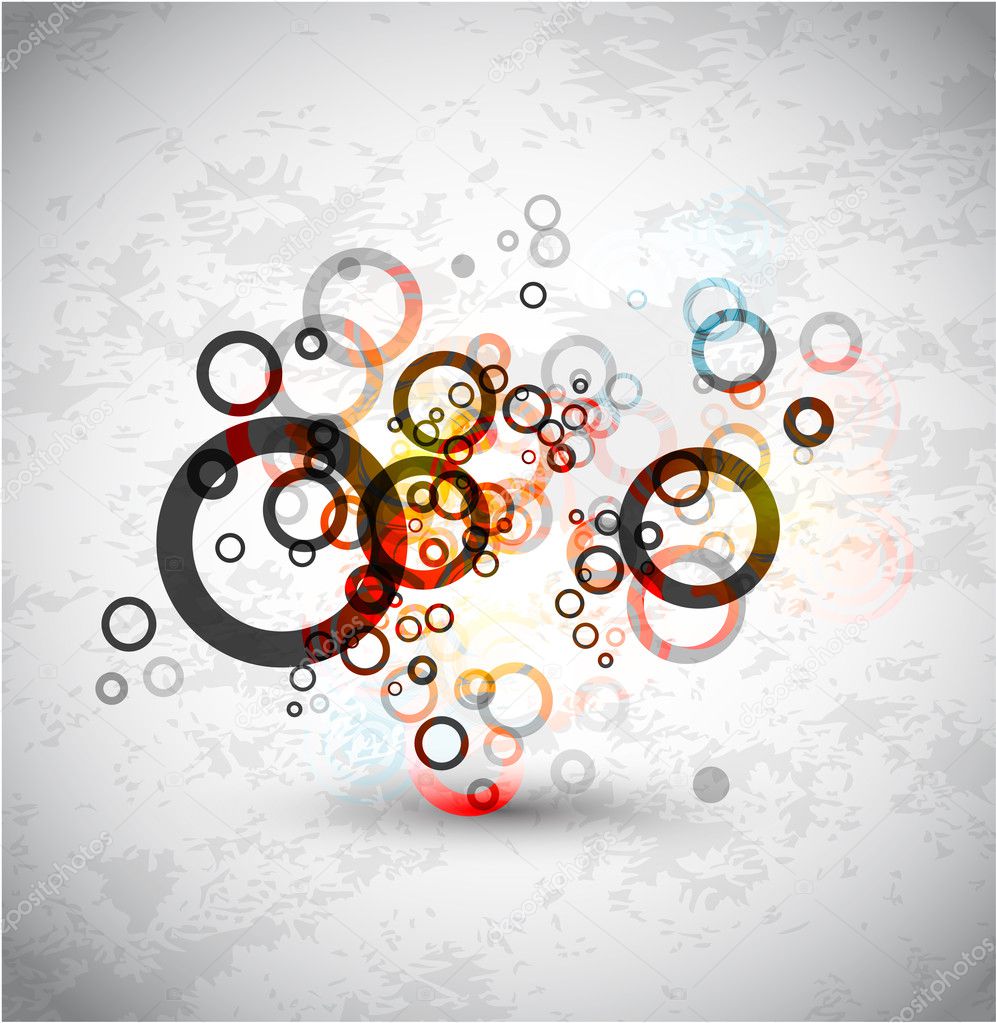 Abstract grungy circles. Vector background
