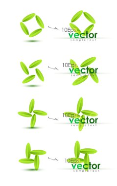 Green leaf abstract shape. Vector clipart