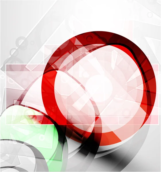 Abstract red round shape. Vector technology — Stock Vector