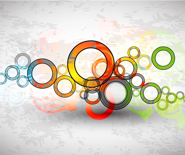 Vector abstract color grunge circles background — Stock Vector