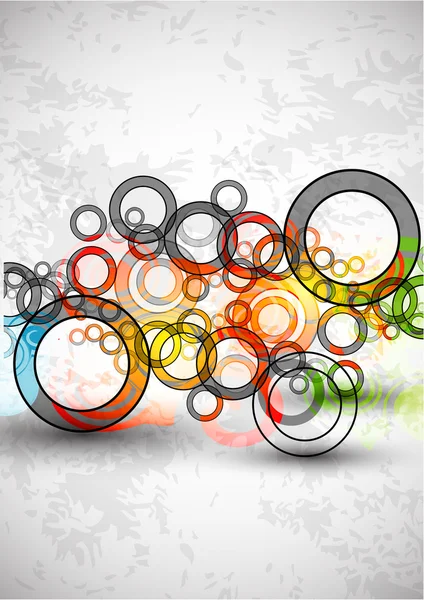 Vecteur abstrait couleur grunge cercles fond — Image vectorielle