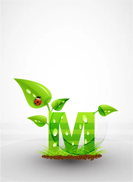 Vector green letter background — Stock Vector