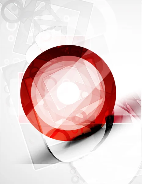 Forma redonda roja abstracta. Tecnología vectorial — Vector de stock