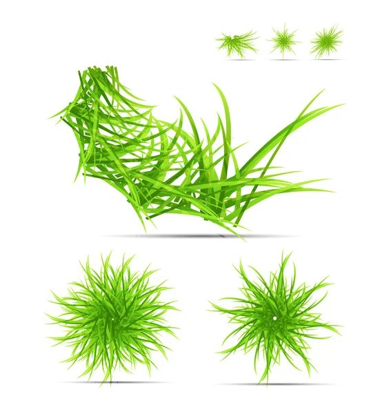 Erba e foglie vettore sfondo estivo — Vettoriale Stock