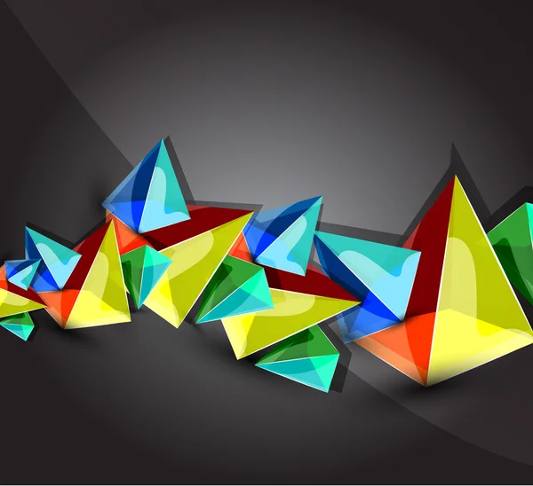 유리 투명 한 피라미드 배경 — 스톡 벡터
