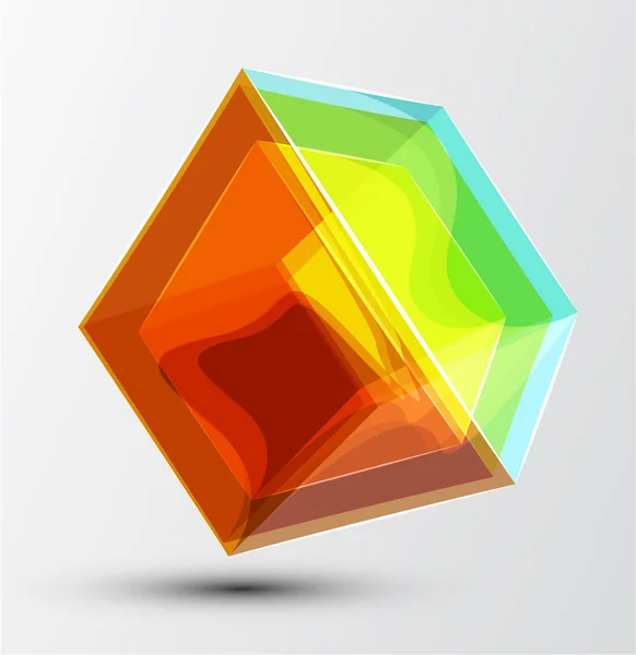 Vektor glänzend transparenter Glaswürfel Hintergrund — Stockvektor