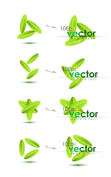 green leaf abstract shape. vector — 圖庫矢量圖片