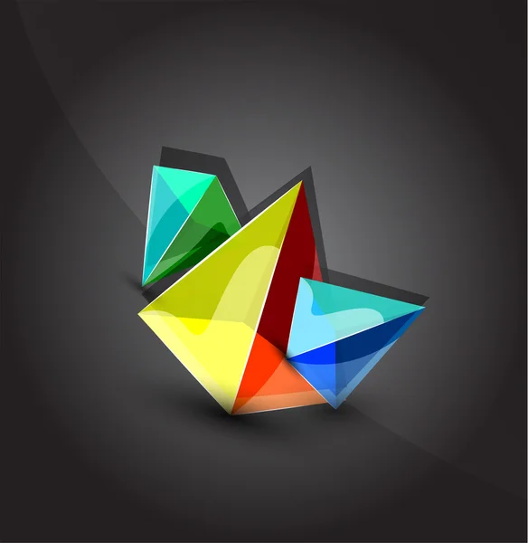 Glas genomskinlig pyramid bakgrund — Stock vektor