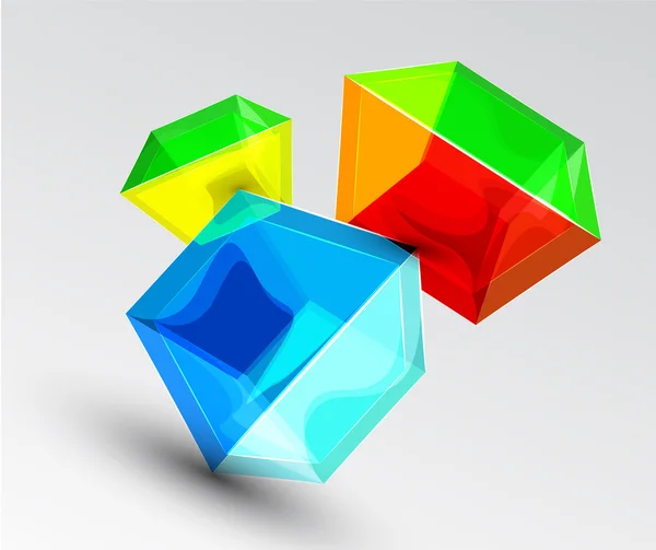 Векторний блискучий прозорий скляний куб фону — стоковий вектор