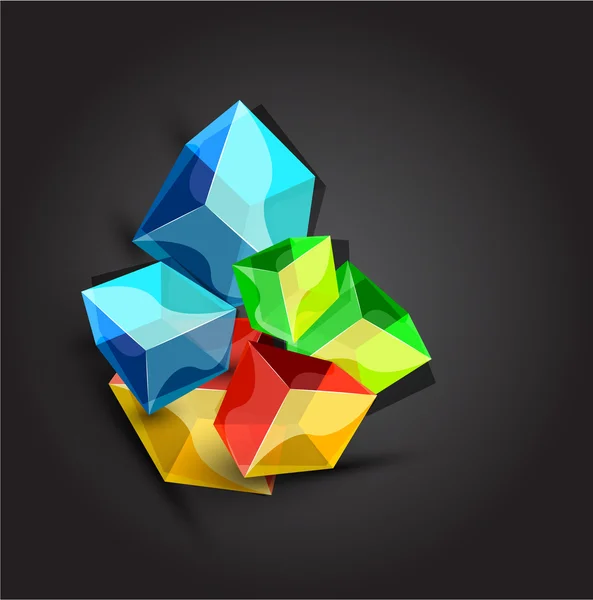 Vecteur brillant fond cube en verre transparent — Image vectorielle