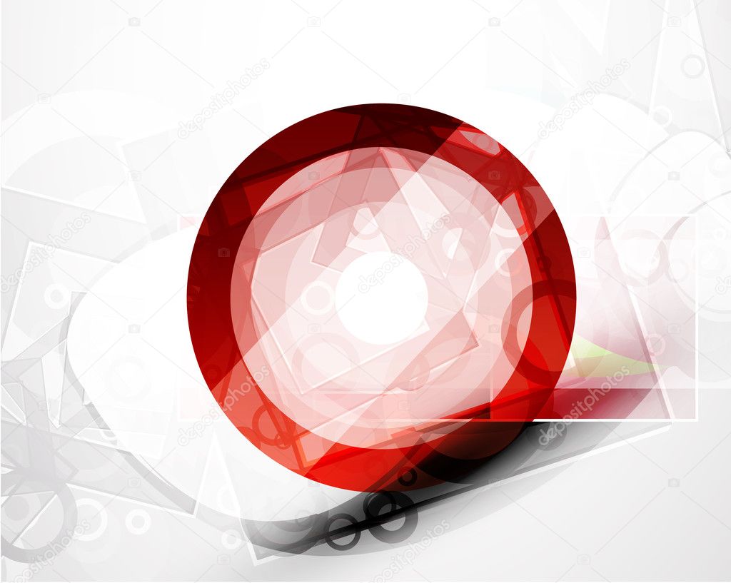 Abstract red round shape. Vector technology