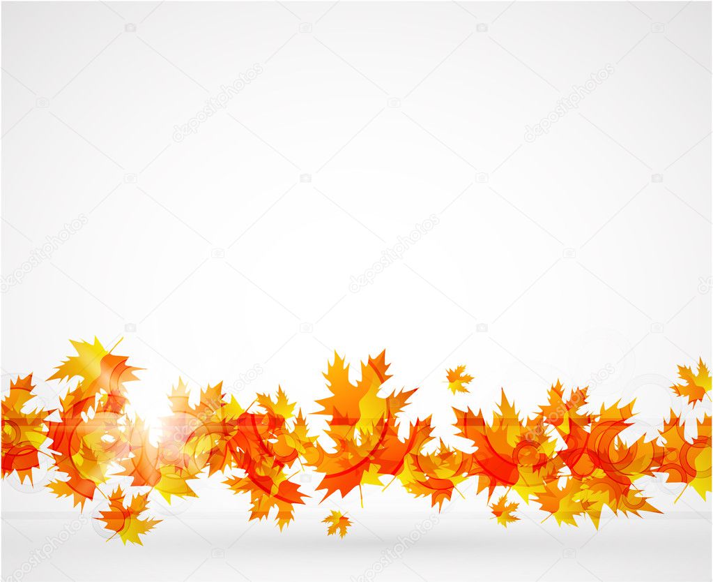Vector autumn leaves abstract background
