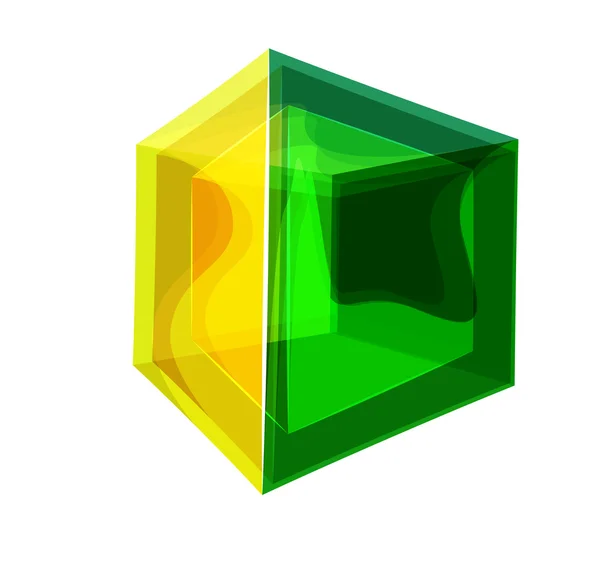Διάνυσμα λαμπερό διάφανο γυαλί κύβος φόντο — Διανυσματικό Αρχείο