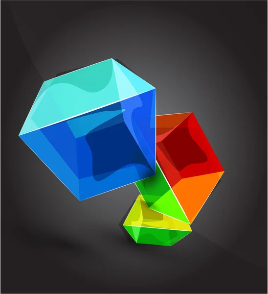 Векторный блеск прозрачного стеклянного куба — стоковый вектор