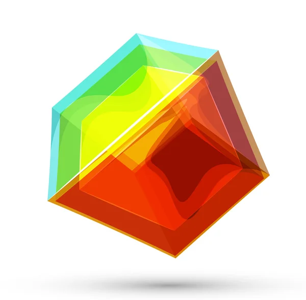 Vector glanzende transparante glazen kubus achtergrond — Stockvector
