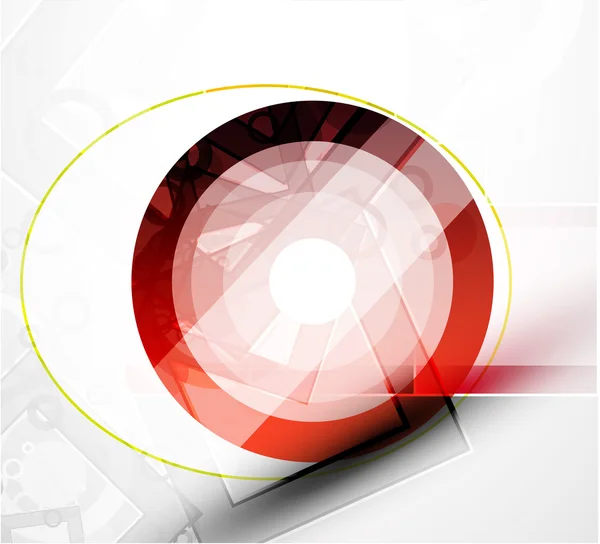 Abstract red round shape. Vector technology — Stock Vector
