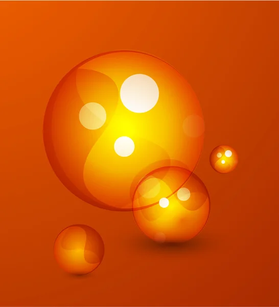 抽象的なオレンジ気泡形状のベクトルの背景 — ストックベクタ