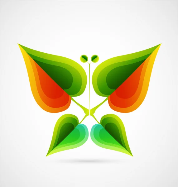 Vector abstract leaf butterfly. Nature concept — Stock Vector