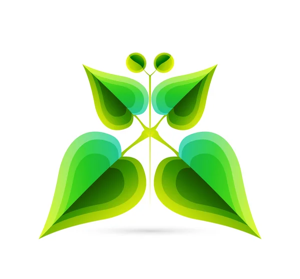 Vector abstract leaf butterfly. Concept de nature — Image vectorielle