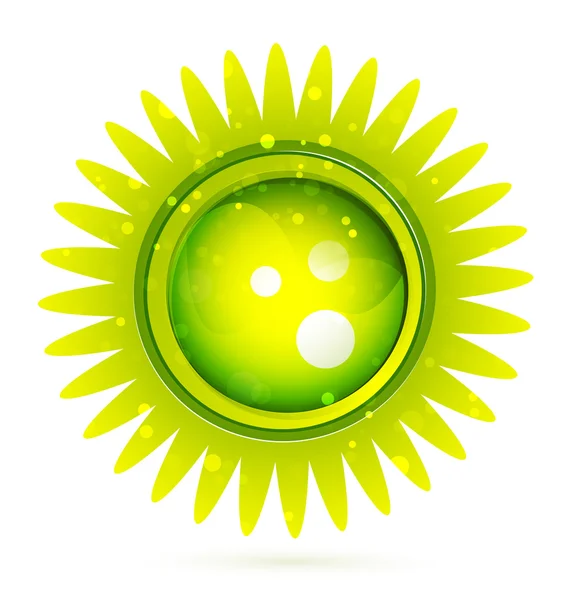 Sol verde brillante. Ilustración vectorial — Vector de stock