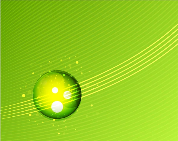Sfondo vettore sfera di vetro verde — Vettoriale Stock