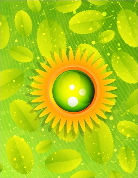 Sun levelekkel. Természet koncepció — Stock Vector