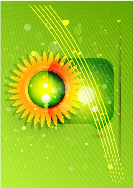 Solen med blad. naturen koncept — Stock vektor