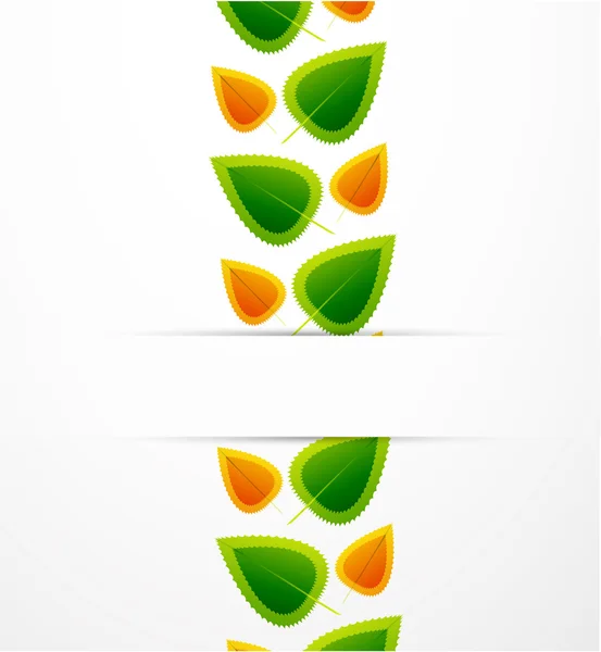 グリーンとオレンジの葉の背景 — ストックベクタ