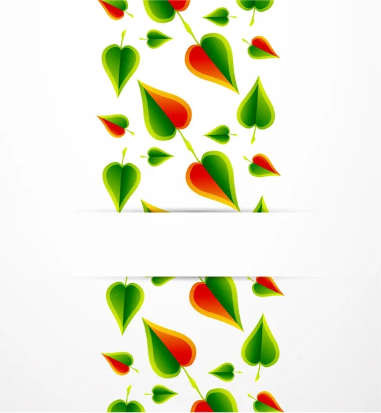 Yeşil ve turuncu yaprakların arka plan — Stok Vektör