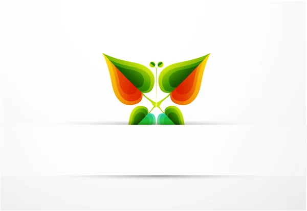 Vecteur nature feuille papillon concept — Image vectorielle