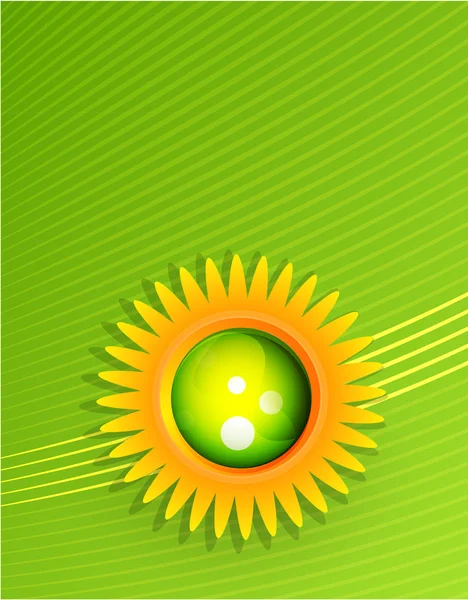 Sun levelekkel. Természet koncepció — Stock Vector