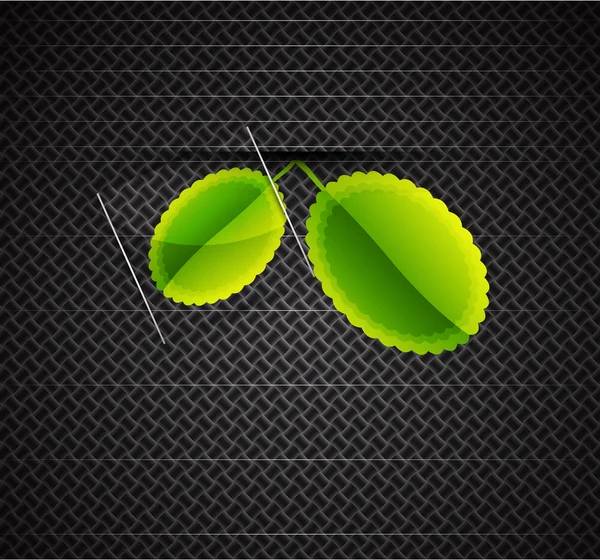 Leaves on carbon background — Stock Vector