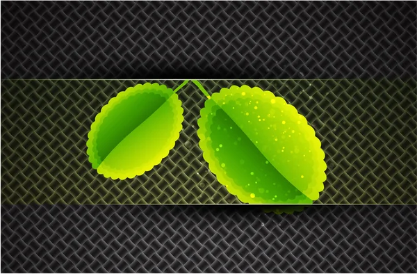 stock vector Leaves on carbon background