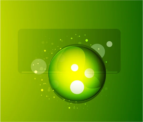 Groen glazen bol vector achtergrond — Stockvector