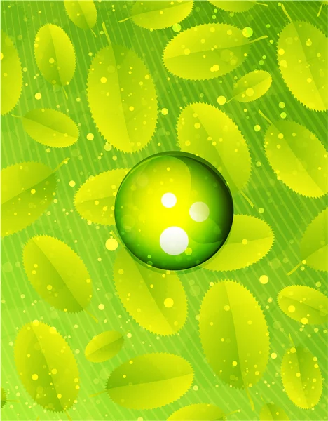 Green glass sphere vector background — Stock Vector