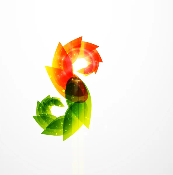 Feuilles vert et orange fond — Image vectorielle